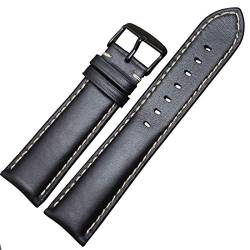 Echtes Leder-Uhrenarmband-Bügel Schwarz Dunkelbraun 18 19 20 21 22 24mm Uhrenarmbänder Männer Frauen poliert Buckle von TikTako