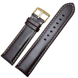 Echtes Leder-Uhrenarmband-Bügel Schwarz Dunkelbraun 18 19 20 21 22 24mm Uhrenarmbänder Männer Frauen poliert Buckle von TikTako