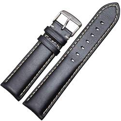 Echtes Leder-Uhrenarmband-Bügel Schwarz Dunkelbraun 18 19 20 21 22 24mm Uhrenarmbänder Männer Frauen poliert Buckle von TikTako