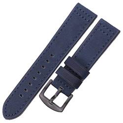 TikTako Echtes Leder Uhrenarmbänder Armband Schwarz Blau Grau Braun Kuhfell-Uhrenarmband für Frauen-Mann 18 20MM 22MM 24MM Wrist Band von TikTako