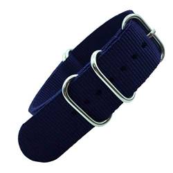 TikTako Nylon Quick Release Uhrenarmbänder 18mm/20mm/22mm/24mm Armee Sport NATO Armband Blau, 20mm von TikTako