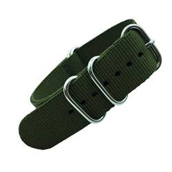 TikTako Nylon Quick Release Uhrenarmbänder 18mm/20mm/22mm/24mm Armee Sport NATO Armband Grün, 18mm von TikTako