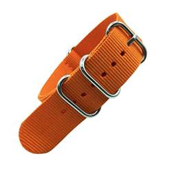 TikTako Nylon Quick Release Uhrenarmbänder 18mm/20mm/22mm/24mm Armee Sport NATO Armband Orange, 18mm von TikTako