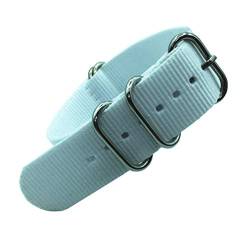 TikTako Nylon Quick Release Uhrenarmbänder 18mm/20mm/22mm/24mm Armee Sport NATO Armband Weiß, 18mm von TikTako