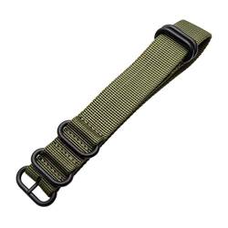 TikTako Quick Release NATO Uhrenarmbänder 18/20/22/24mm Nylon Sport Armband Armee Farbe, 20mm von TikTako