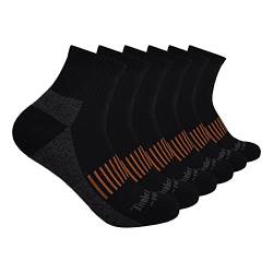 Timberland PRO Herren 6er-Pack Quarter Socke, Schwarz, 6 Stück, Large von Timberland PRO