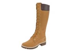 Schnürstiefel TIMBERLAND "Women's Premium 14in WP B" Gr. 39, gelb (wheat) Schuhe Schnürstiefeletten von Timberland