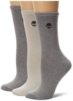 Timberland Damen 3-Pack Super Soft Crew Length Socks Freizeitsocken, grau, Einheitsgröße von Timberland