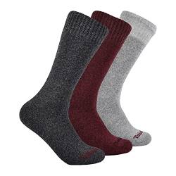 Timberland Damen 3er-Pack gerippte melierte Stiefelsocken Lässige Socken, Schwarz, Einheitsgröße von Timberland