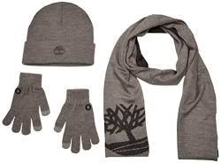 Timberland Damen Doppelschichtiger Schal, Mütze und Handschuh Beanie, Hellgrau meliert, Einheitsgröße von Timberland