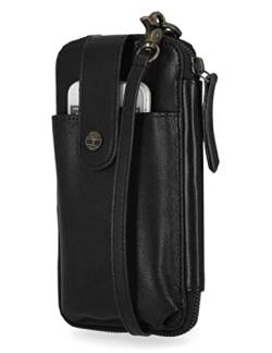 Timberland Damen Handy Crossbody Geldbörse Tasche Umhängetasche aus RFID-Leder, Schwarz (Cav) von Timberland