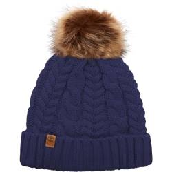 Timberland Damen Zopfstrick-Bündchen Pom Beanie, O11(T101128c-451)/O11, Einheitsgröße von Timberland