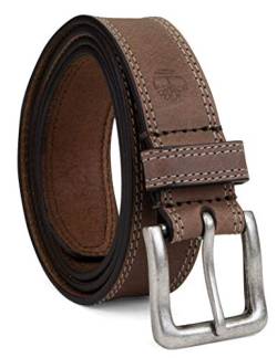 Timberland Herren 35Mm Boot Leather Belt Gürtel, Dunkelbraun (genäht), 40 von Timberland