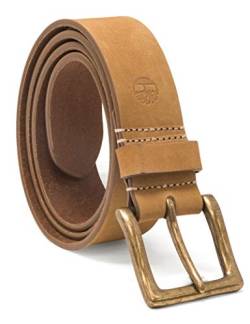 Timberland Herren 38MM Icon Nubuck Boot Leather Belt Gürtel, Beige Weizen, 32 von Timberland