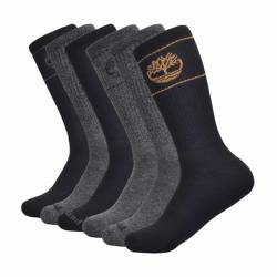 Timberland Herren Crew-Socken, 6er-Pack, schwarz / grau, Large von Timberland