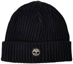 Timberland Herren Ribbed Watch Cap with Logo Plate Winter-Hut, schwarz, Einheitsgröße von Timberland