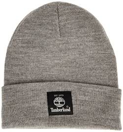 Timberland Herren Short Watch Cap with Woven Label Hut für kaltes Wetter, Light Heather Grey 2, Einheitsgröße von Timberland