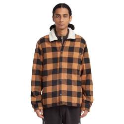 Timberland Herren TFO Buffalo Plaid Sherpa Lined Overshirt Wheat Boot Yd Unterhemd, Weizenboot, Large von Timberland