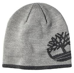 Timberland Reversible Tree Logo Cuffless Knit Hat Beanie (Light Grey Heather) von Timberland