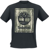 Timberland T-Shirt - Stack Logo Camo Short Sleeve Tee - S bis XXL - für Männer - Größe M - schwarz von Timberland
