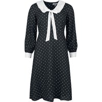Timeless London - Rockabilly Kleid knielang - Bow Front Dress - XS bis L - für Damen - Größe L - schwarz/weiß von Timeless London