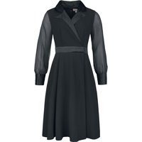 Timeless London - Rockabilly Kleid knielang - Polly Black Dress - XS bis XL - für Damen - Größe L - schwarz von Timeless London