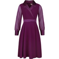 Timeless London - Rockabilly Kleid knielang - Polly Plum Dress - XS bis L - für Damen - Größe S - lila von Timeless London