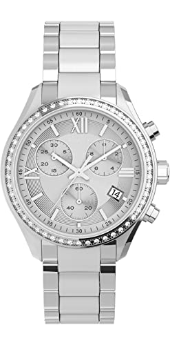 Timex Classic 38mm Silberfarbenes Chronographen-Armband für Damen mit Kristallarmband TW2V57600 von Timex