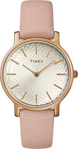 Timex Damen Analog Klassisch Quarz Uhr mit Leder Armband TW2R85200 von Timex