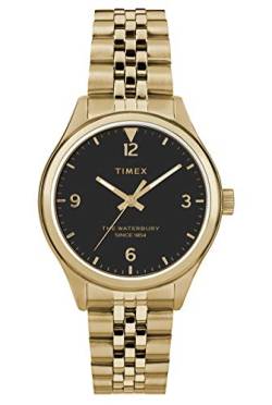 Timex Damen Analog Quarz Uhr mit Edelstahl Armband TW2R69300 von Timex
