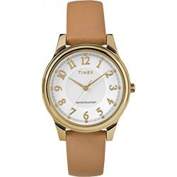 Timex Damen Analog Quarz Uhr mit Leder Armband TW2R87000 von Timex