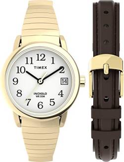Timex Easy Reader 25mm Erweiterungsband Armbanduhr und Lederband Box-Set für DamenTWG025300 von Timex