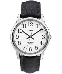 Timex Easy Reader Herren-Armbanduhr, Leder, 35 mm, Schwarz T20501 von Timex