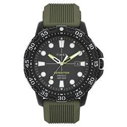 Timex Expedition Gallatin 44mm Sportuhr, grünes Zifferblatt, grünes Silikonarmband, TW4B25400 von Timex