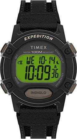 Timex Expedition Herren 41mm Sportuhr, Leder und Stoffband, Schwarz, TW4B25200 von Timex