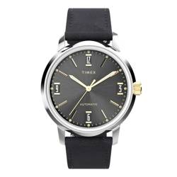 Timex Herren Analog Mechanisches Handaufzugswerk Uhr mit Leder Armband TW2W33900ZV von Timex