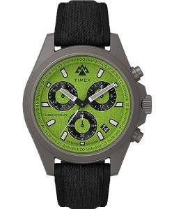 Timex Herren-Armbanduhr Expedition North Field Post 43 mm – schwarzes Armband, grünes Zifferblatt, Titangehäuse, Schwarz von Timex