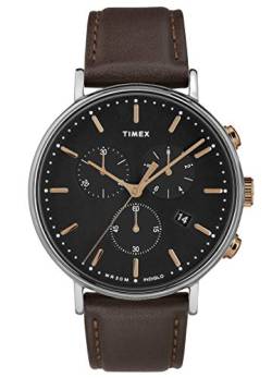 Timex Herren Chronograph Quarz Uhr mit Leder Armband TW2T11500 von Timex