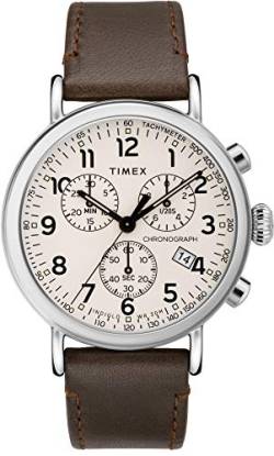 Timex Men's 41 mm Standard Chronograph Leather Strap von Timex