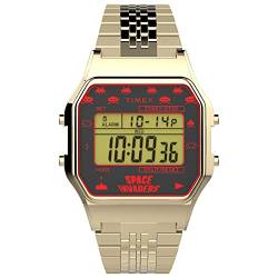 Timex Men's T-80 x Space Invaders 34mm Gold-Tone Digital Watch von Timex