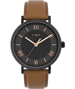 Timex Southview TW2V91400 Armbanduhr, für Herren, 41 mm, Lederband, Schwarz von Timex