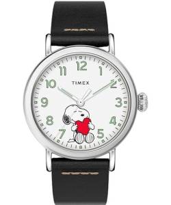 Timex Standard x Erdnüsse mit Snoopy Valentines Day TW2U72200, Schwarz , Modern von Timex