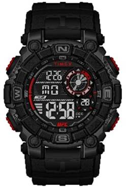 Timex UFC Herren-Chronographen-Armbanduhr 50mm, schwarz, Kunstharz-Armband, TW5M53700 von Timex