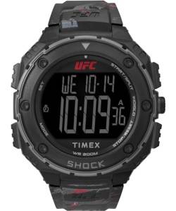 Timex UFC Strength Shock XL 50mm Herren-Armbanduhr aus schwarzem Kunstharz TW2V85100 von Timex