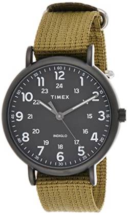 Timex Weekender XL 43mm Herren Schwarzes Gehäuse Olive Fabric Armband Uhr TW2U68200 von Timex