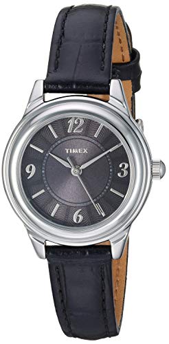 Timex Women's TW2R86000 Basics 26mm Blue/Silver-Tone Croco Pattern Leather Strap Watch von Timex
