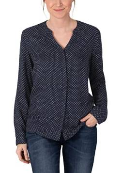 Timezone Damen Buttoned Henley Blouse Bluse, Blue Ground Squares, XS von Timezone