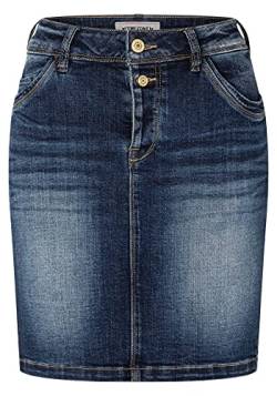 Timezone Damen Denim Skirt Rock, Blue Worn Out wash, 25 von Timezone