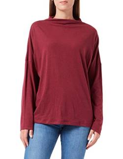 Timezone Damen Essential Longlseeve T-Shirt, Barolo red Melange, XL von Timezone