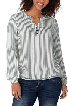 Timezone Damen Henley Blouse Bluse, White Blue Stripes, M von Timezone